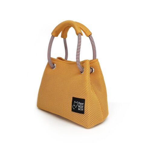 Bolso Kraftet en 3D amarillo miel asa jaspe rojo