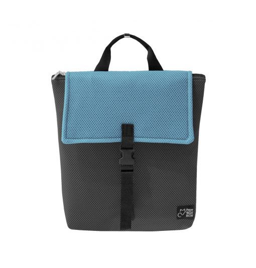 Mochila en 3D gris y azul cielo
