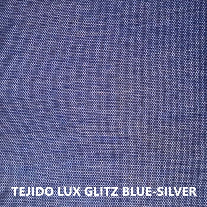 Tejido LUX Glitz color azul-plata