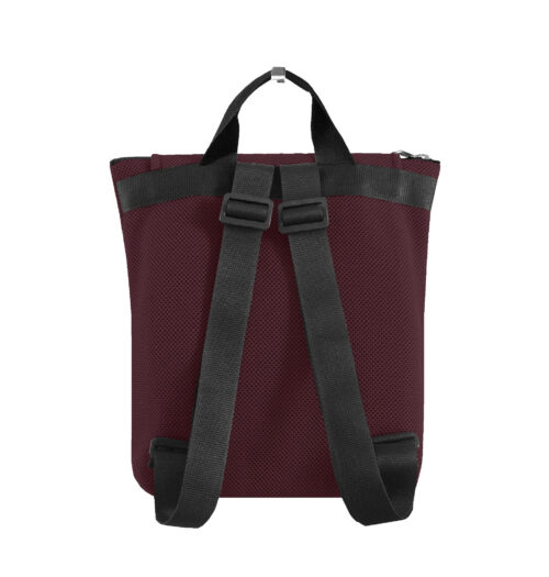 Burgundy 3D technical fabric backpack