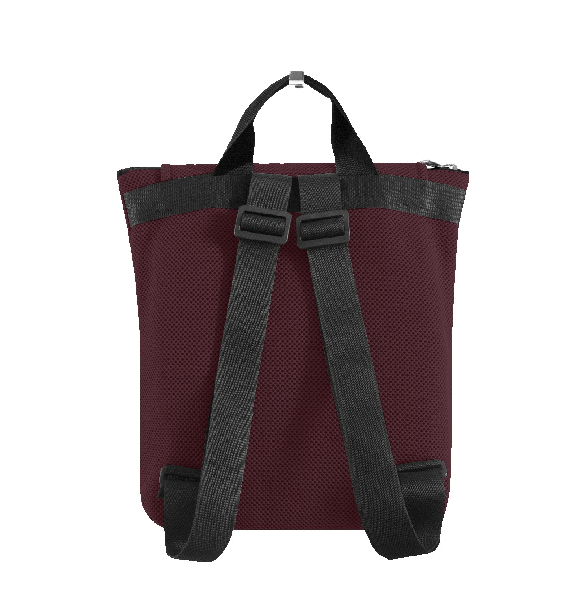 Burgundy 3D technical fabric backpack