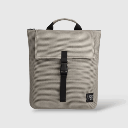 Mochila en tejido técnico 3D beige