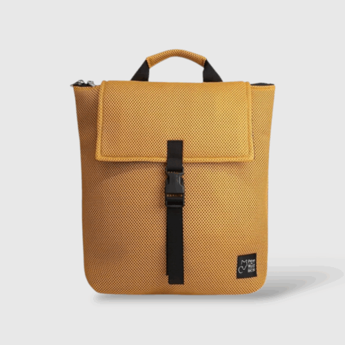 Mochila en tejido técnico 3D amarillo miel