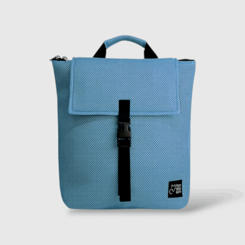Mochila en tejido técnico 3D azul cielo