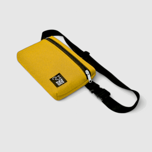 Riñonera en tejido técnico 3D amarillo miel
