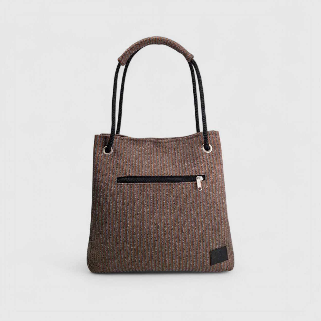 Bolso Kraft tejido Stone gris y cobre