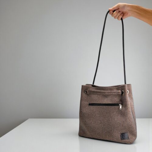 Bolso Kraft tejido Stone gris y cobre